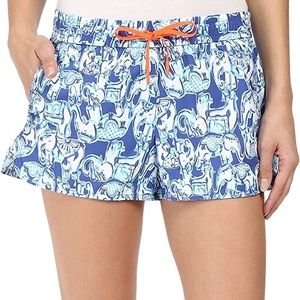 Lilly Pulitzer Shorts Luxletic Run Around in Bomber Blue Get Trunky Size S